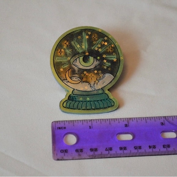 Crystal Ball Brooch - Large Pin - Witchy Jewelry - Crystal Ball Pin - Picture 3 of 4
